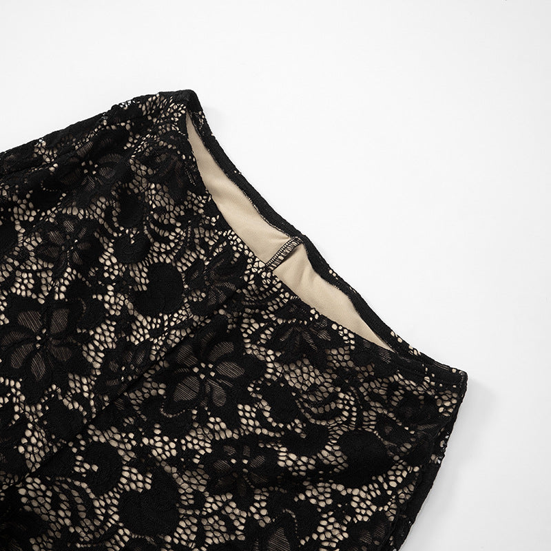 MB1010 Two Piece Black Lace Outfit for Woman