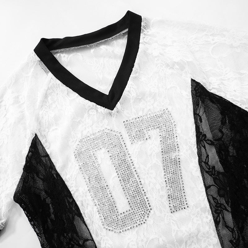 MB1003 Mesh Shirts for Women with Rhinestones