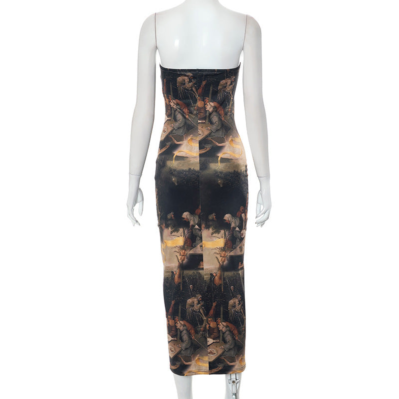 MB1001 Printed Bodycon Midi Dress