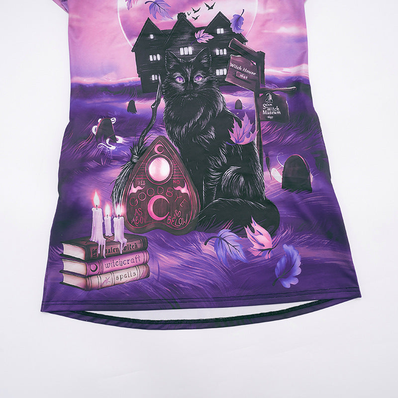 MB10103 Halloween Graphic Short-Sleeve T-Shirt Dress