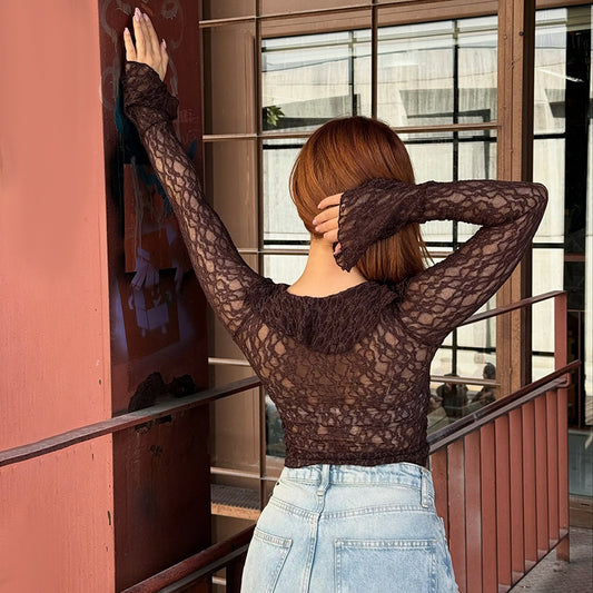 MB1439 Women's Bell Sleeve Lace Top