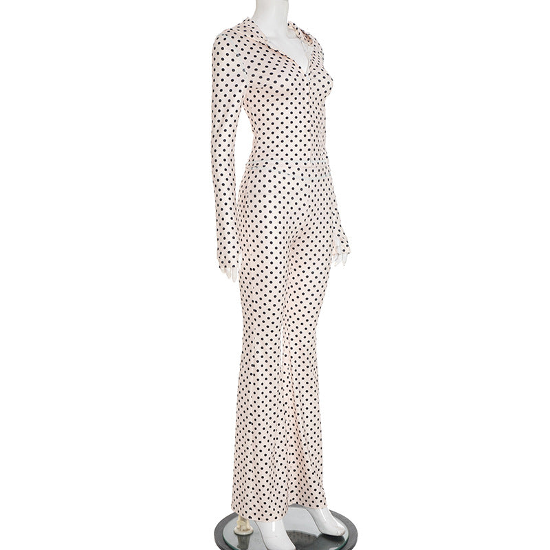 MB1036 Polka Dot Hoodie & Bodycon Pants Lounge Set