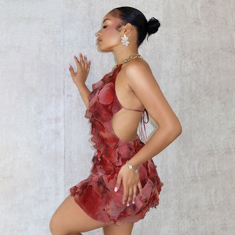 MB1009 Woman Tiered Ruffle Dress