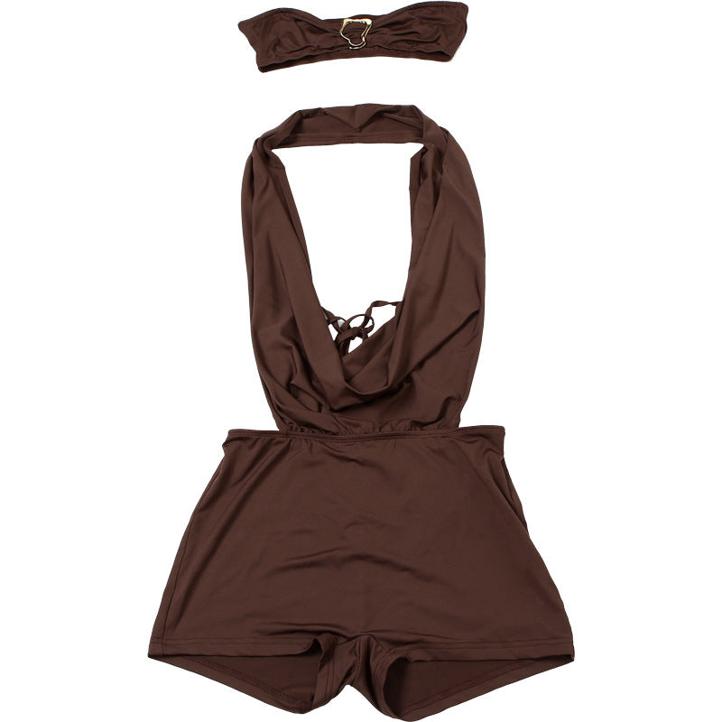 MB1503 Bodycon 2-Piece Set: Tube Top and Halter Romper