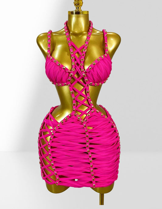 MB2101 Beaded Halter Dress, Beach Vacation Party Performance Evening Gown