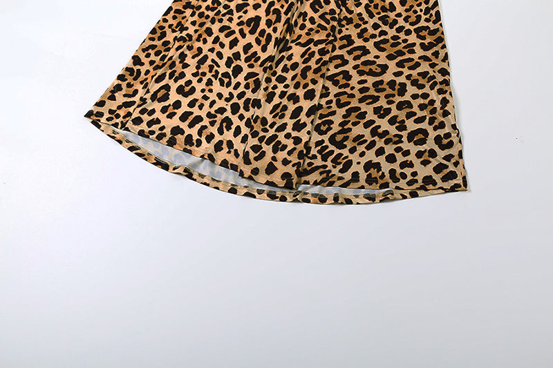 MB1117 Leopard Print Long Sleeve Maxi Dress