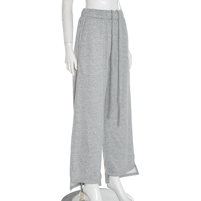 MB1039 Women's High Waist Drawstring Wide Leg Pants