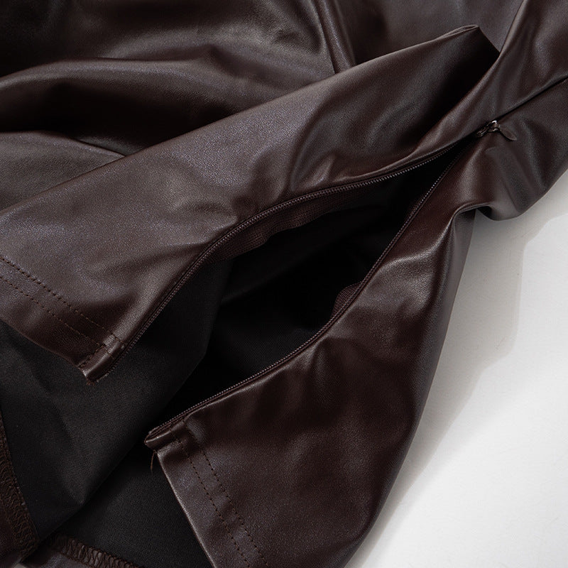 MB1005 Leather Strapless Tube Top for Women