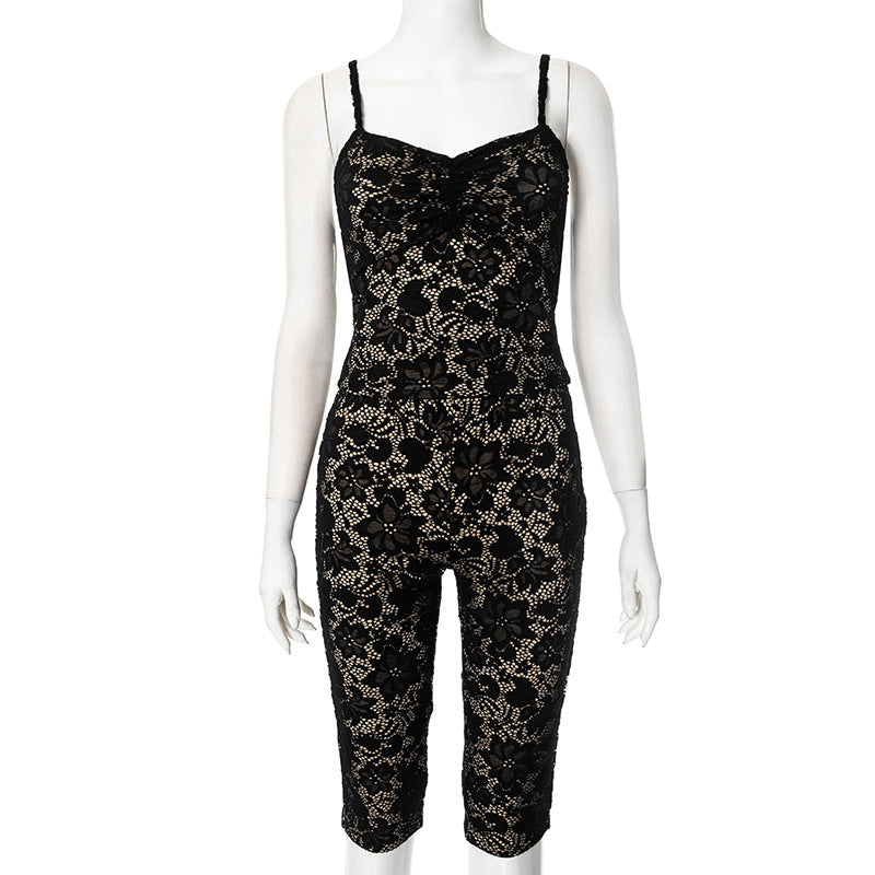 MB1010 Two Piece Black Lace Outfit for Woman