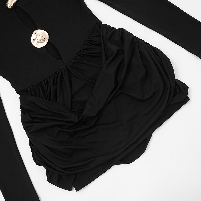 MB1423 Long Sleeve Cutout Mini Dress for Women