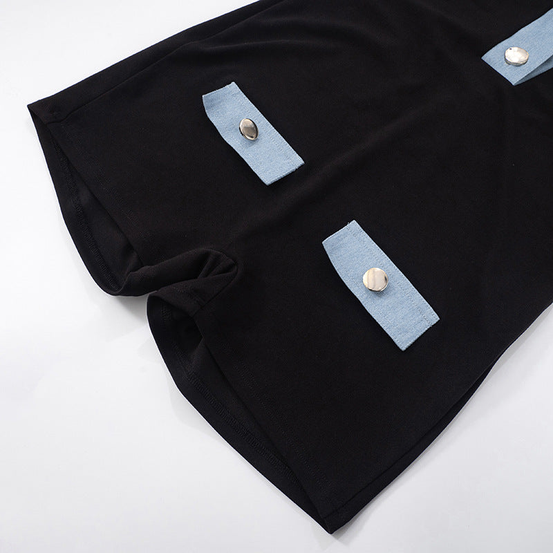 MB1025 Color Block Jumpsuit with Open Back