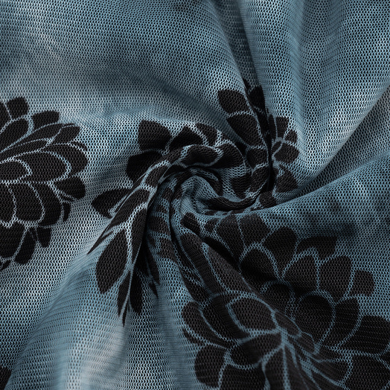 MB1084 Mesh Floral Print Mesh Dress for Women