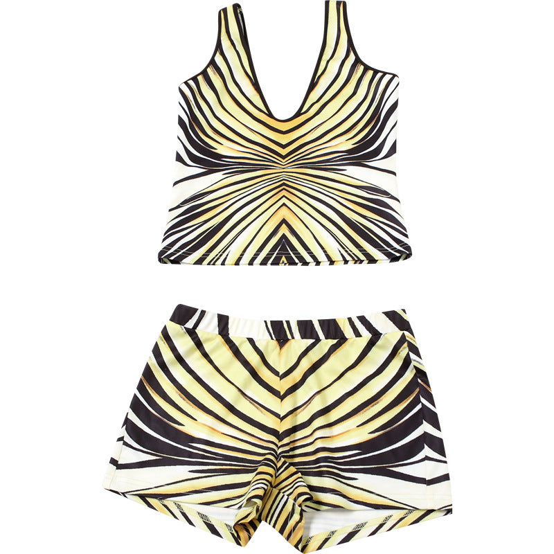 MB1524 Yellow Zebra Print 2 Piece Set for Women