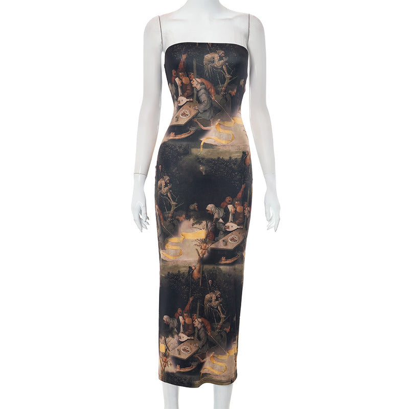 MB1001 Printed Bodycon Midi Dress