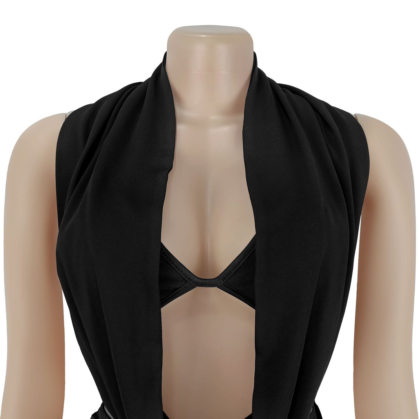 MB1617 Halter Cutout Top & Ruched Flared Pants Two-Piece Set