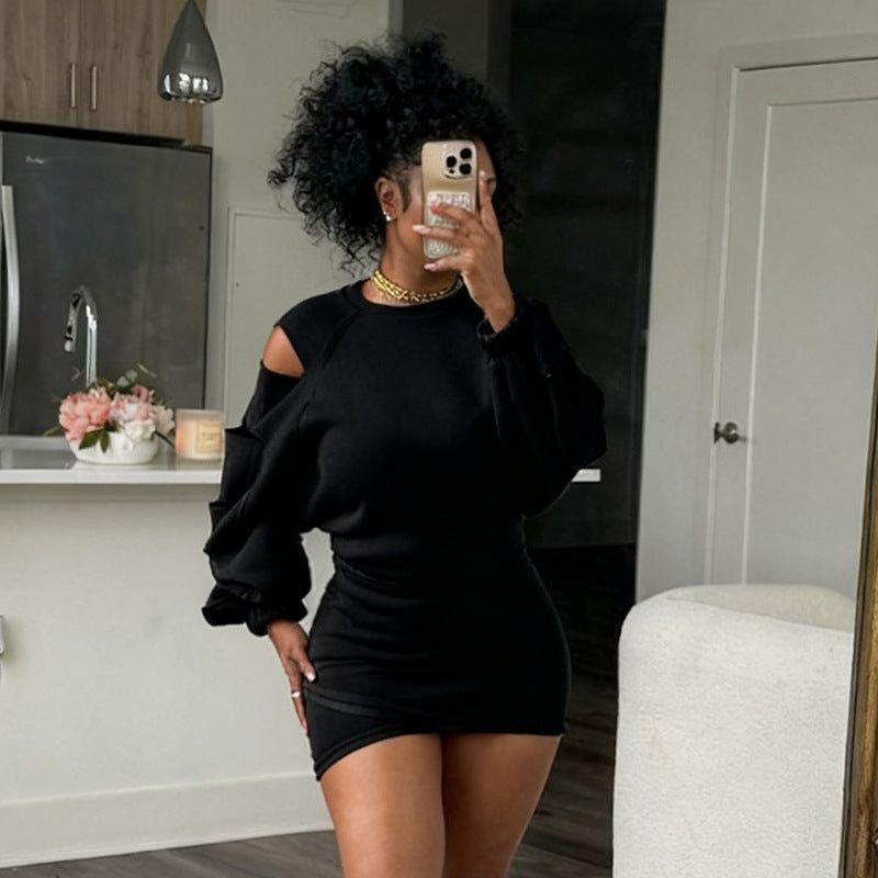 MB1091 Cutout Top & Bodycon Mini Skirt Set