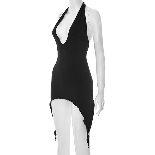 MB1043 Halter Neck Backless Bodycon Mini Dress