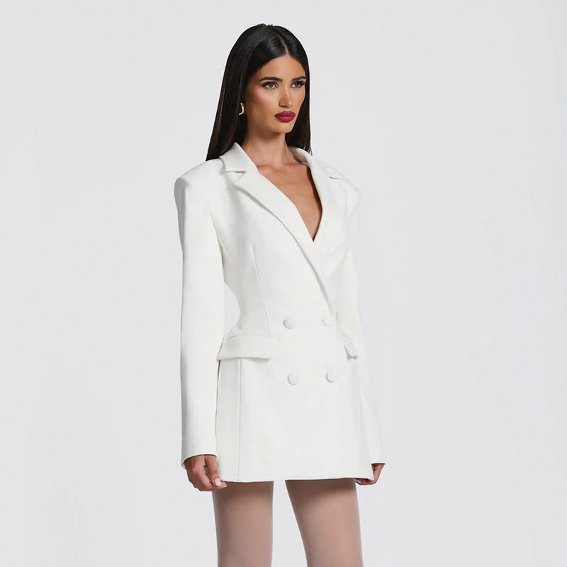 MB1432 Double-Breasted Fitted Blazer Dress