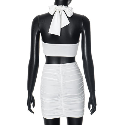 MB1011 Crop Top and Mini Skirt Two Piece Set