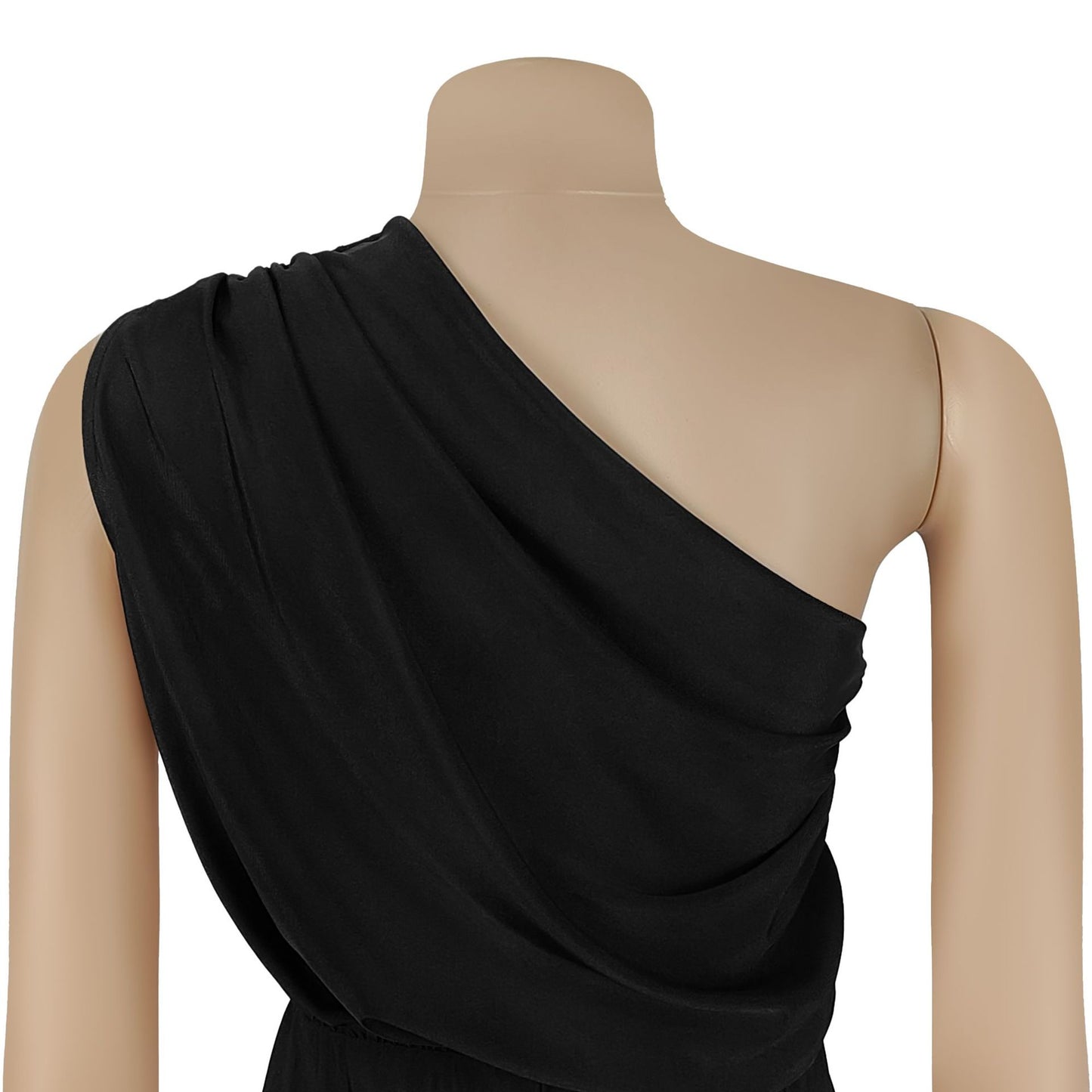 MB1616 One-Shoulder Satin Wide-Leg Jumpsuit