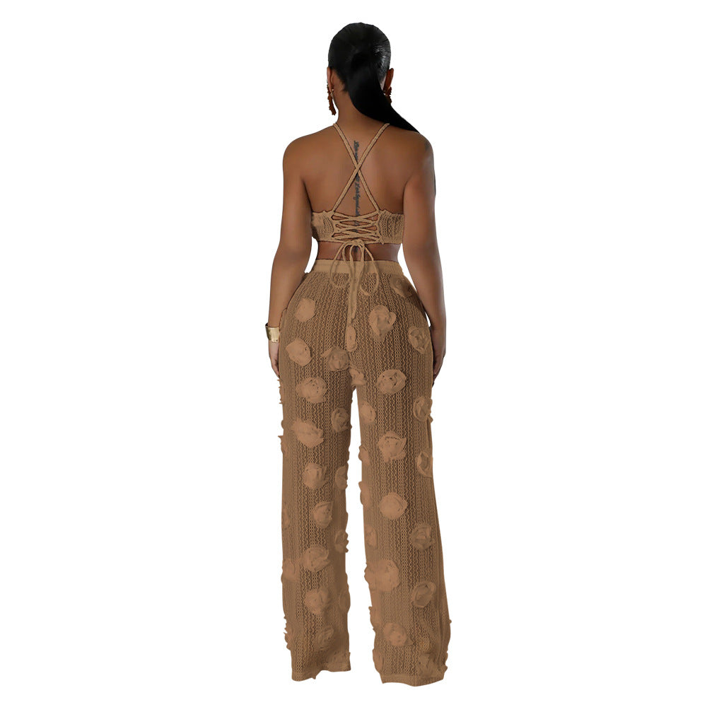 MB1214 Sheer 3D Rose Two Piece Set