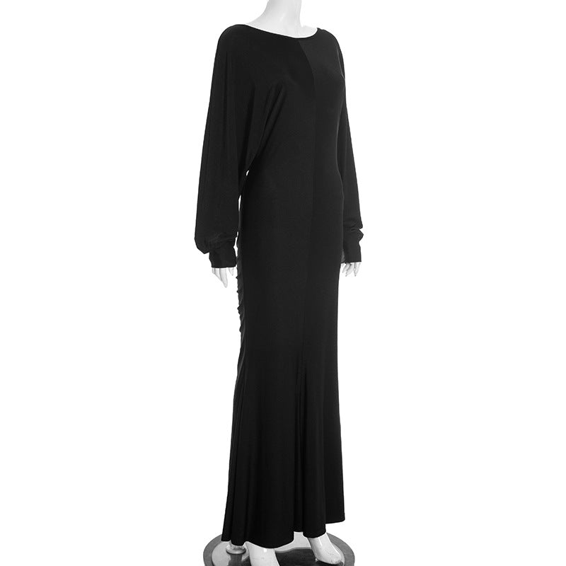 MB1405 Long Sleeve Backless Maxi Dress for Women