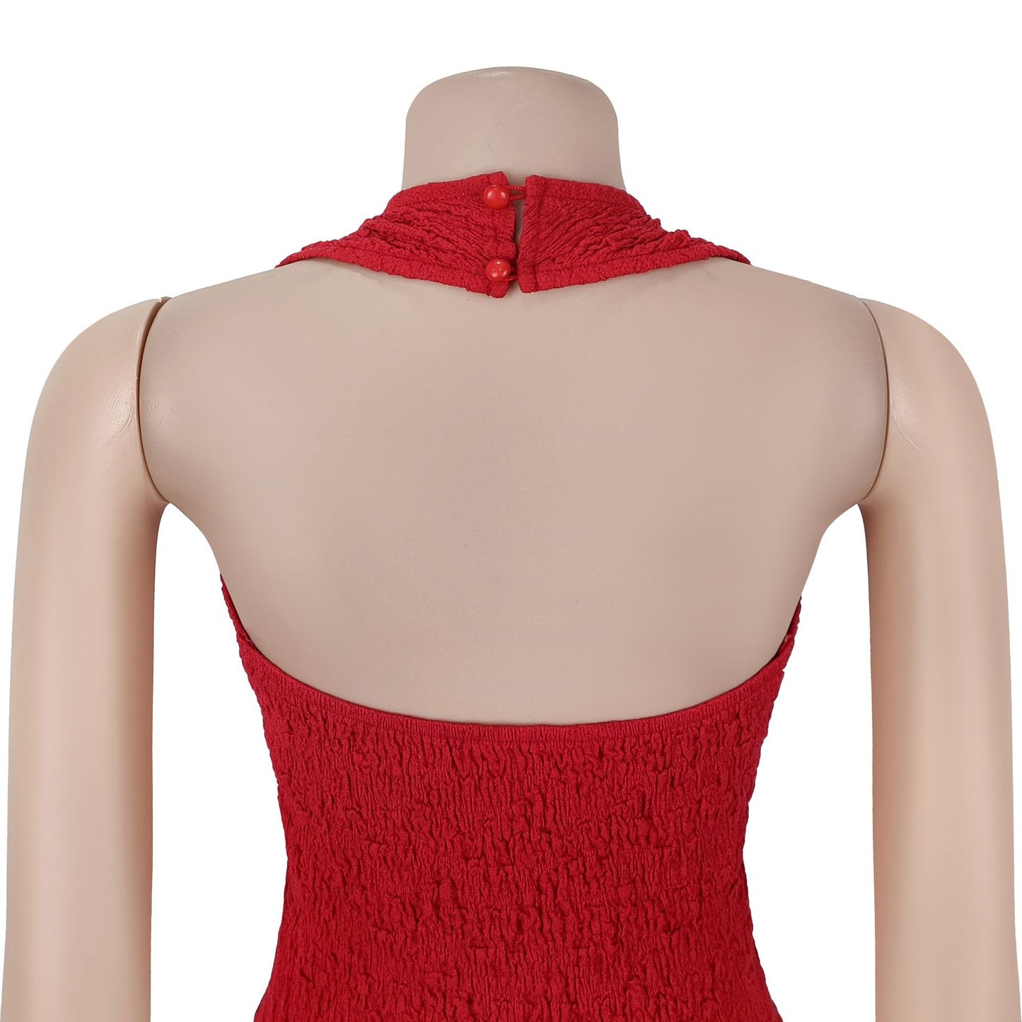 MB1613 Halter Neck Cutout Maxi Dress with Gold Accent