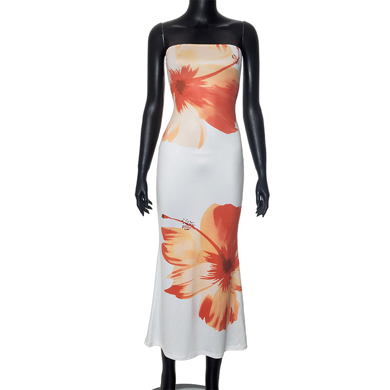 MB1034 Strapless Floral Maxi Dress for Women