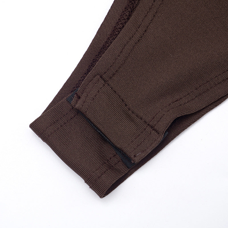 MB1416 Off-the-Shoulder Long Sleeve Satin Side Slit Maxi Dress