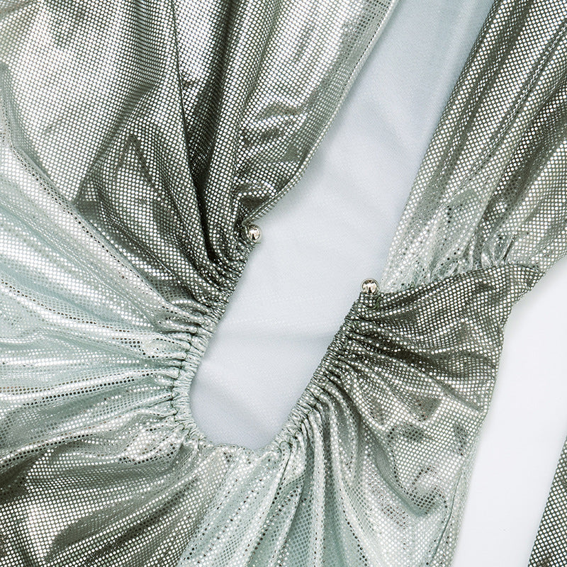 MB1045 Deep V Plunging Slit Maxi Dress