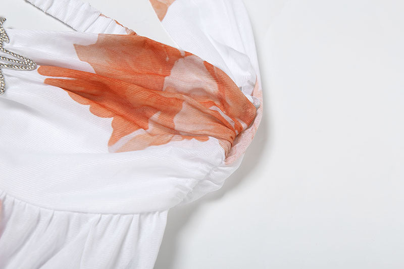 MB1113 Sexy Halter Backless Mini Dress with Ruffled Hem