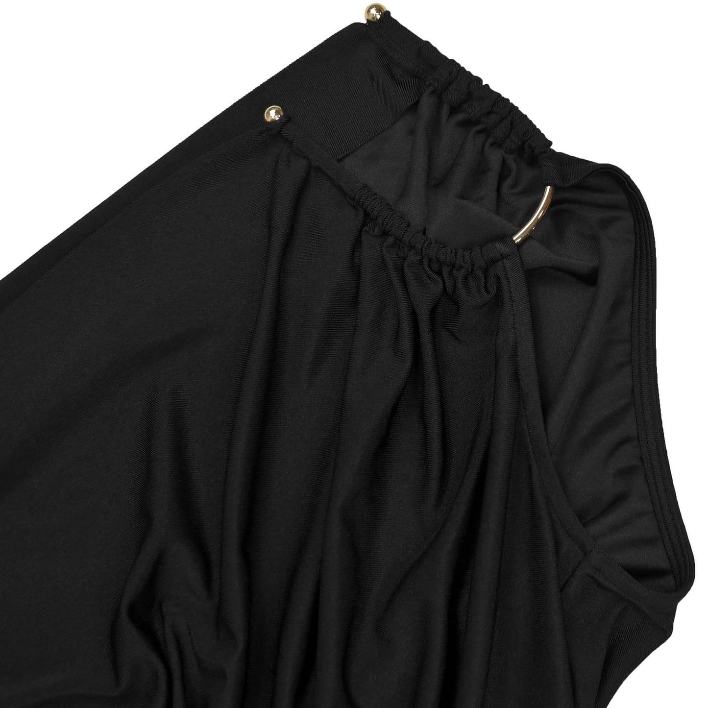 MB1616 One-Shoulder Satin Wide-Leg Jumpsuit