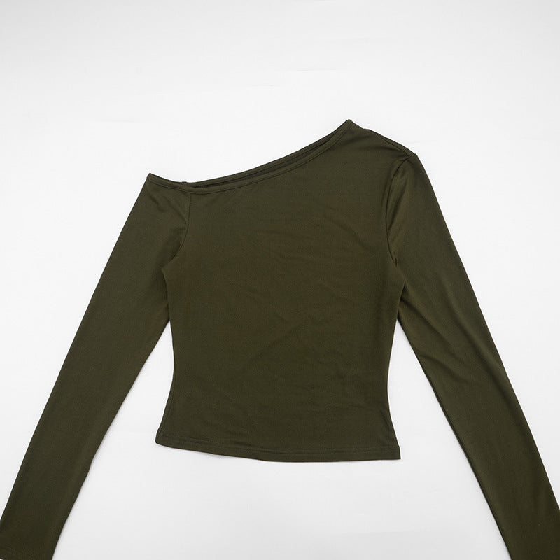 MB10211 Long‑Sleeve Crop Top & High‑Waist Shorts 2‑Piece Outfit
