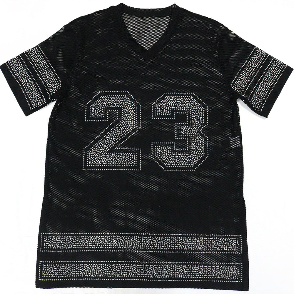 MB1205 Women's Mesh Rhinestone T-Shirt