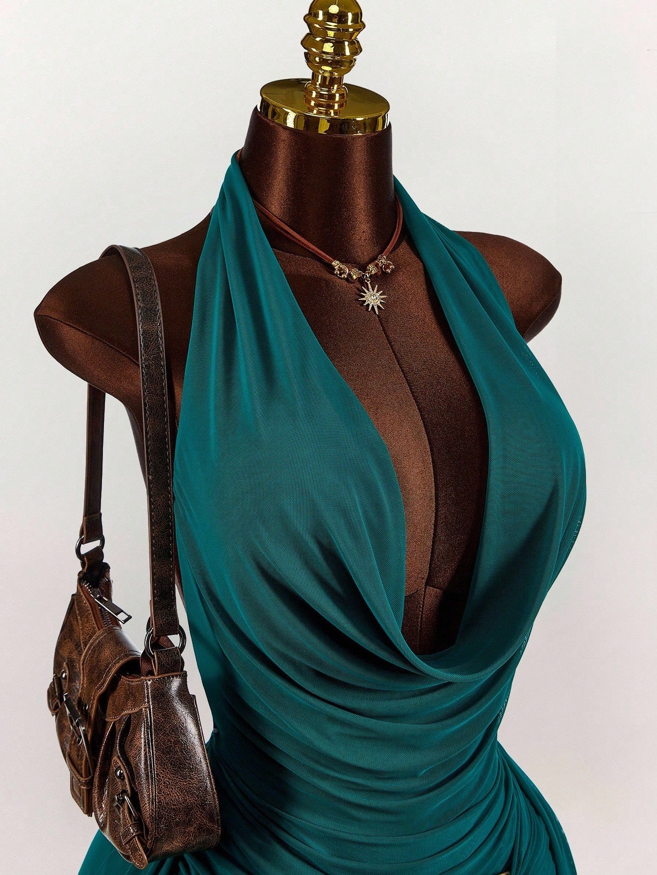 MB2003  Halter Backless Ruched Bodycon Mini Dress - Sexy Cutout Party Dress for Women 