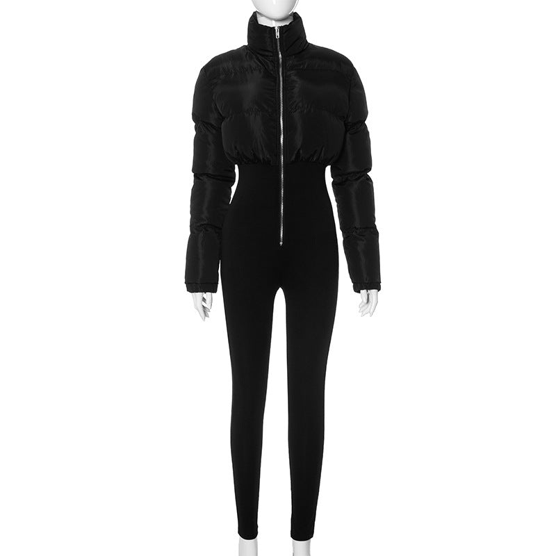 MB1073 Puffer Jumpsuit with Stretchy Leggings for Women