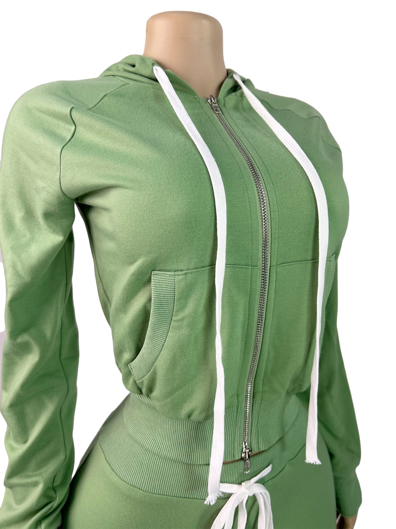 MB1722 Women’s Cropped Hoodie & Flare Pants 2-Piece Tracksuit Set