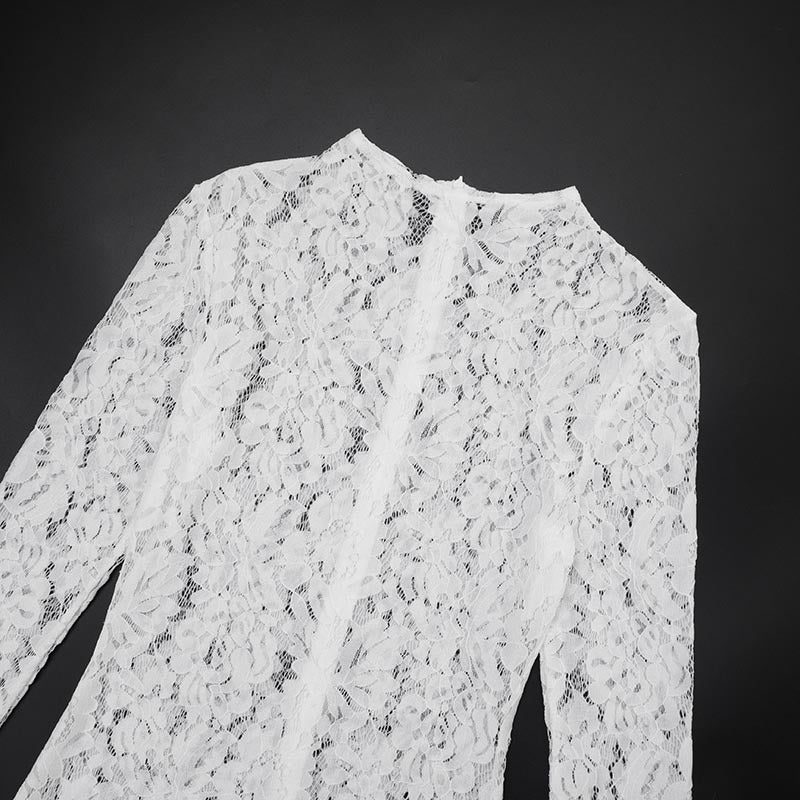 MB1071 Lace Jumpsuit - Long Sleeve Bodysuit for Women