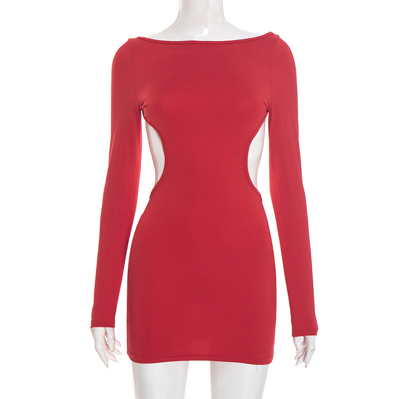 MB1437 Women's Cutout Bodycon Dress with Back Bow