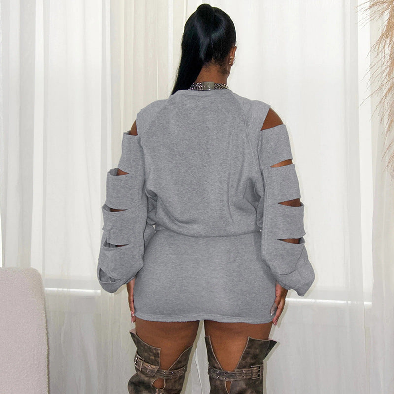 MB1091 Cutout Top & Bodycon Mini Skirt Set