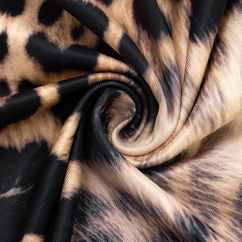 MB1088 Women's Leopard Print Off Shoulder Jumpsuit