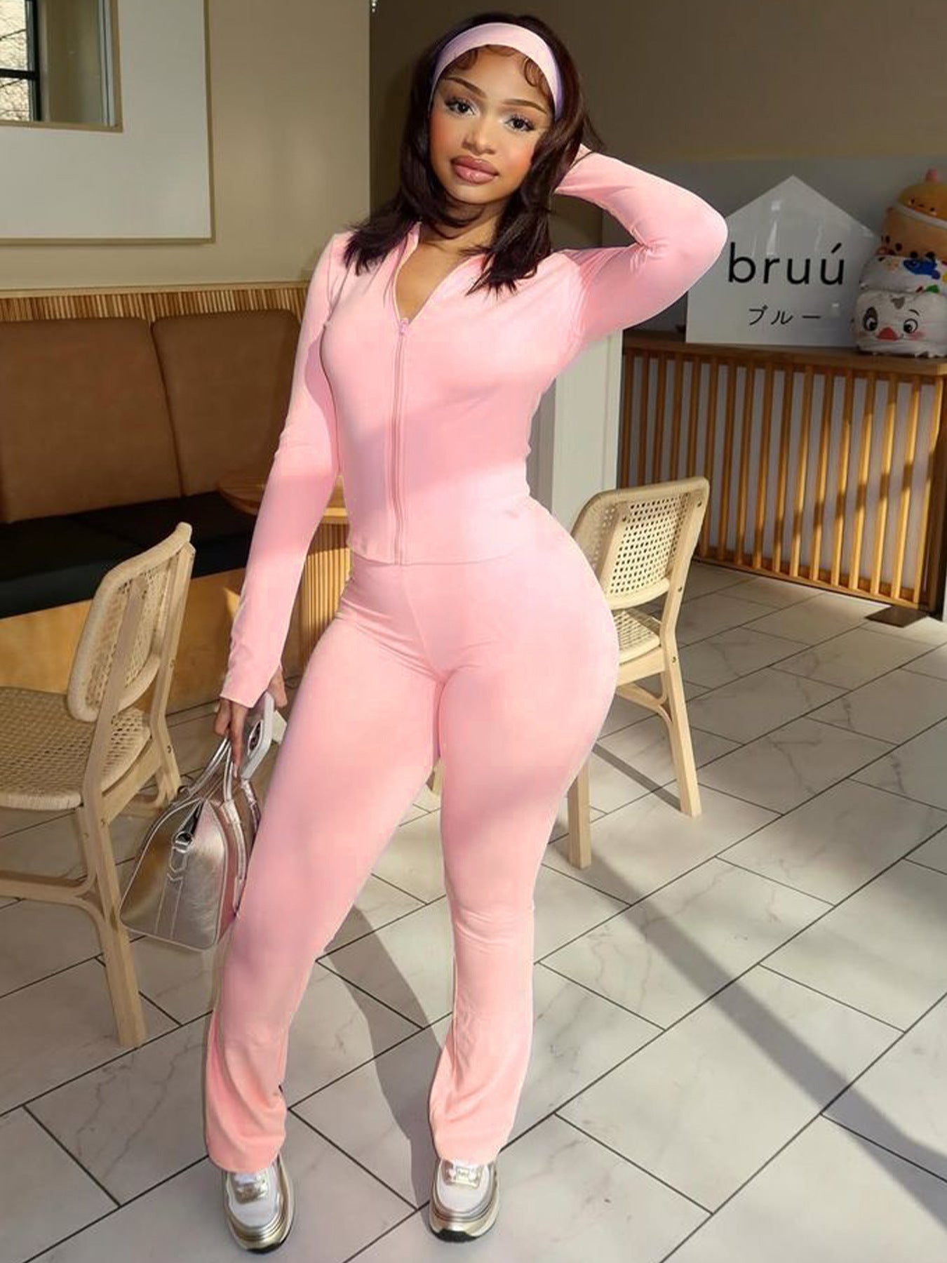 MB1711 Women's Winter Hoodie & Bodycon Pants Two-Piece Set