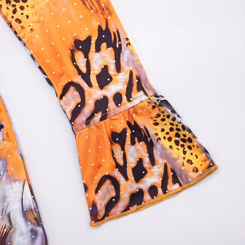 MB1447 Women's V-Neck Animal Print Bodycon Mini Dress