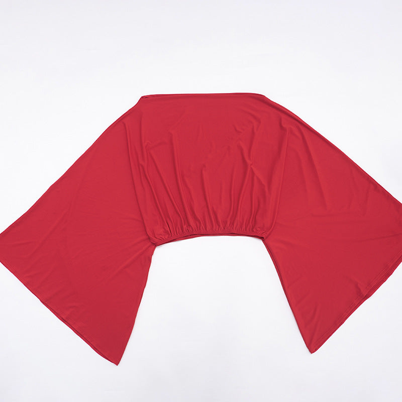 MB1063 Balloon Sleeve Top & Bodycon Skirt Two - Piece Set