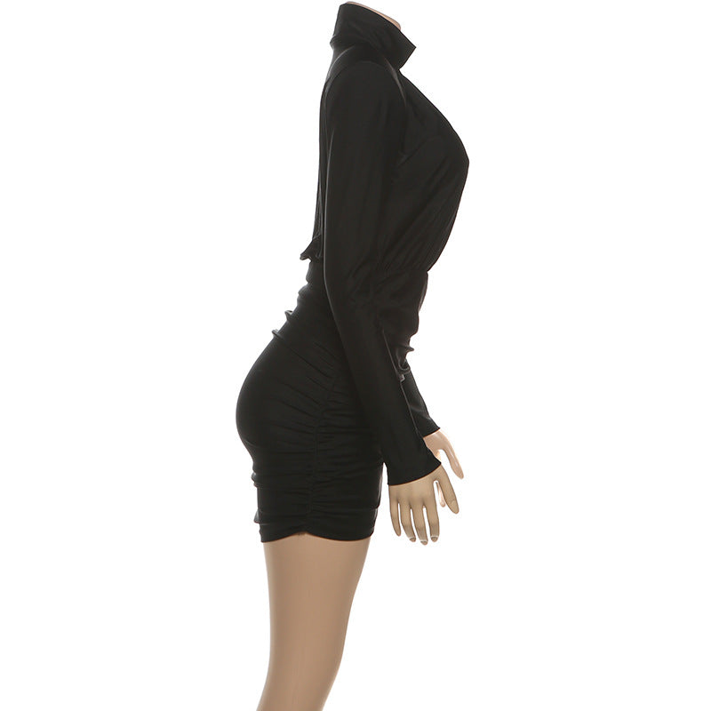 MB1103 High Neck Bodycon Mini Dress