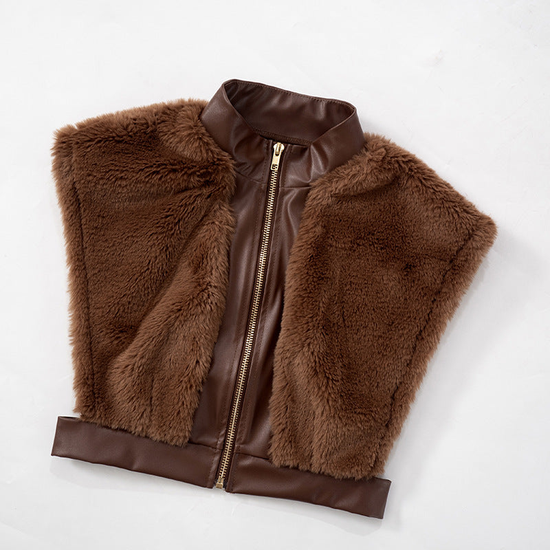 MB1067 Women's Faux Fur & PU Leather Two-Piece Set