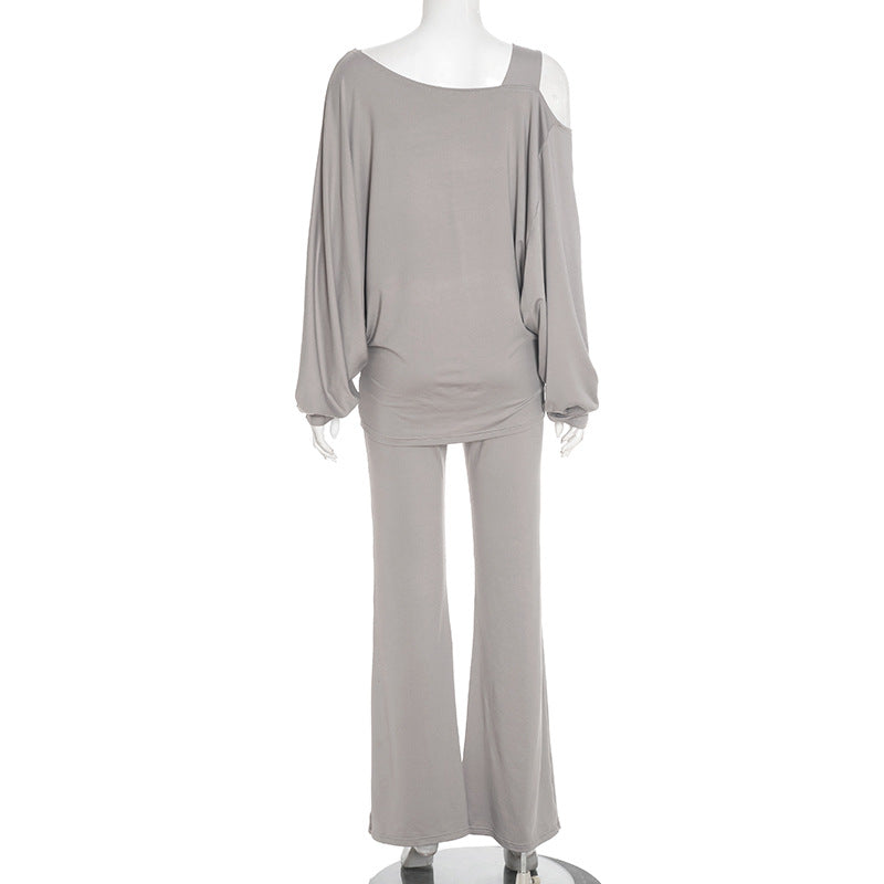 MB1095 Women's Oversized Top & Wide-Leg Pants Lounge Set