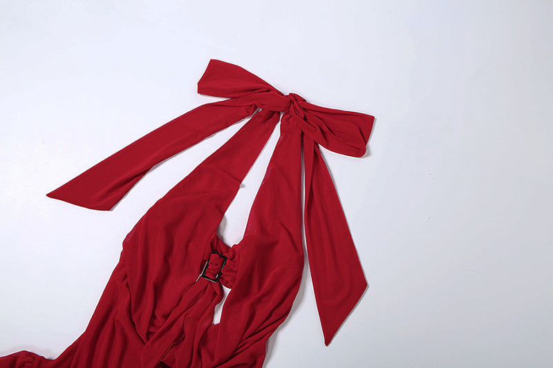 MB1531 Women's Cut Out Maxi Dress with Sheer Mesh Panels