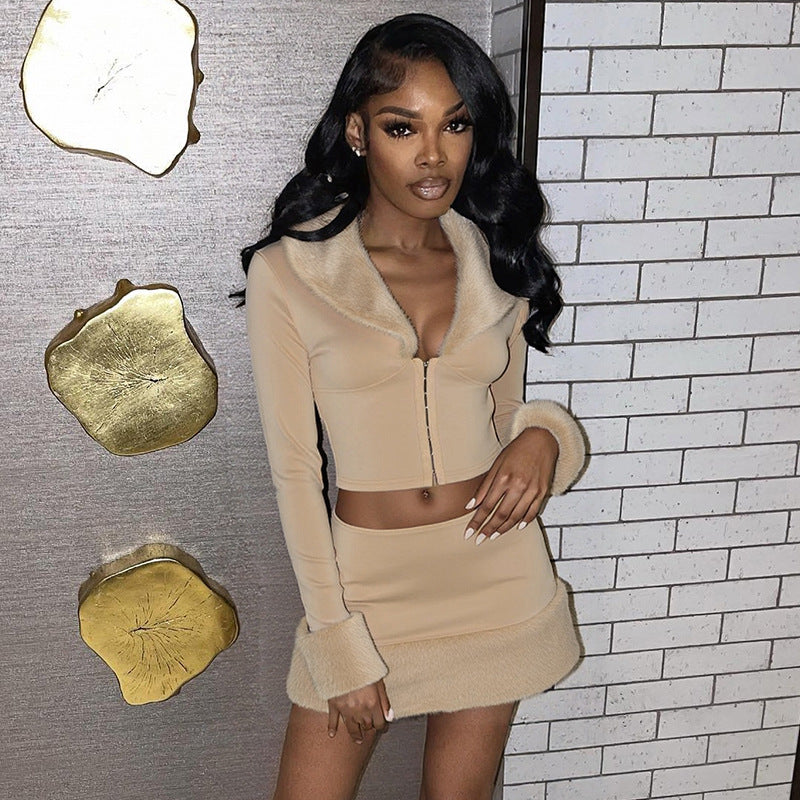 MB10102 Women's Faux Shearling Two-Piece Set