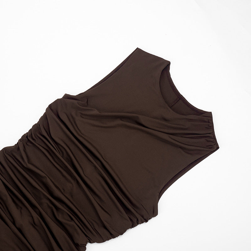 MB1455 Women's Sleeveless Ruched Bodycon Mini Dress